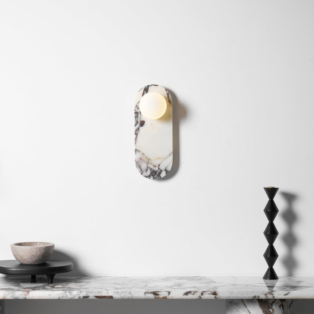 Milas Lilac Marble Sconce Elongated