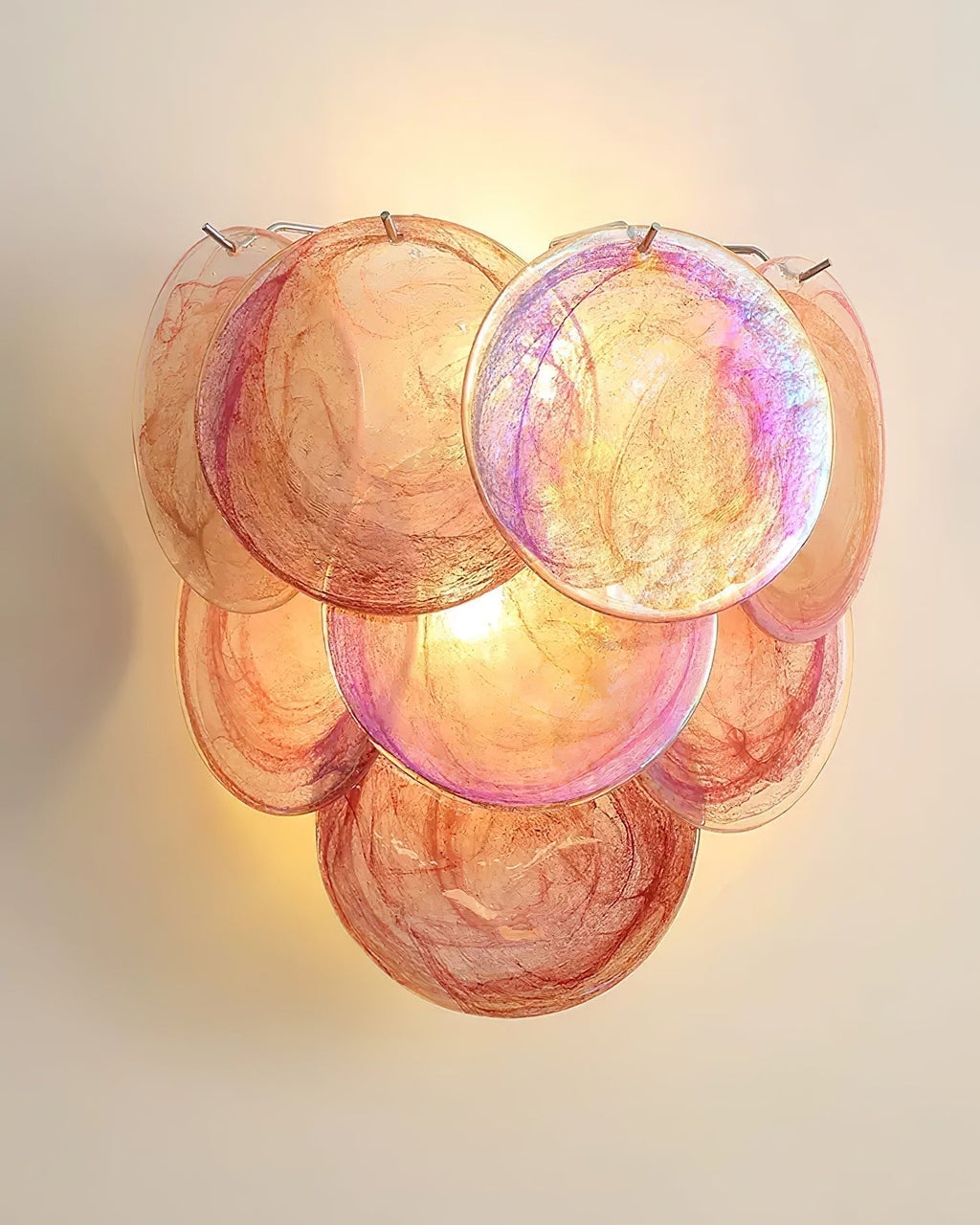 Murano Disc Wall Sconce Pink