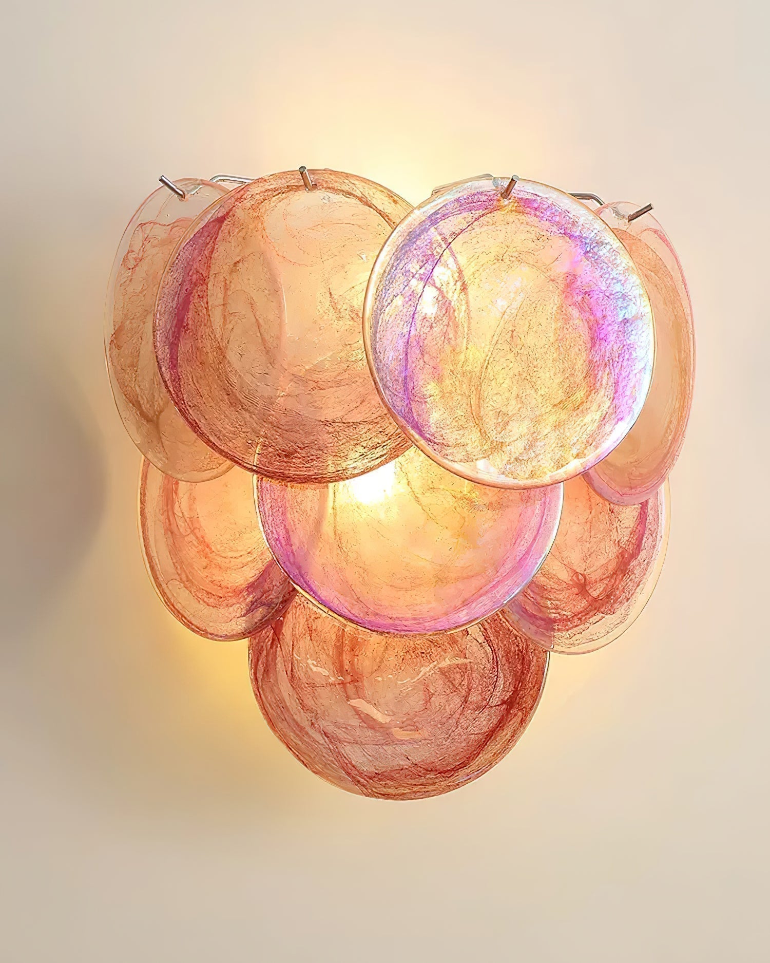 Murano Disc Wall Sconce Pink