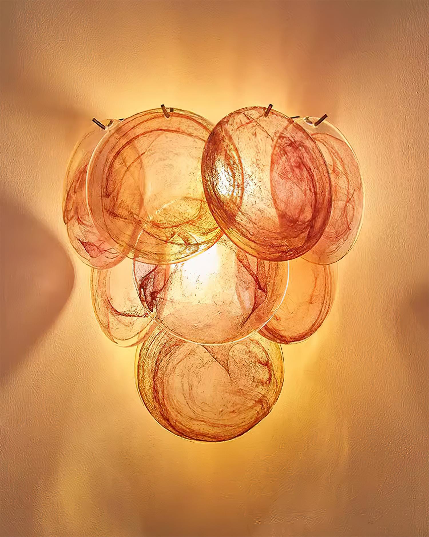 Murano Disc Wall Sconce Pink