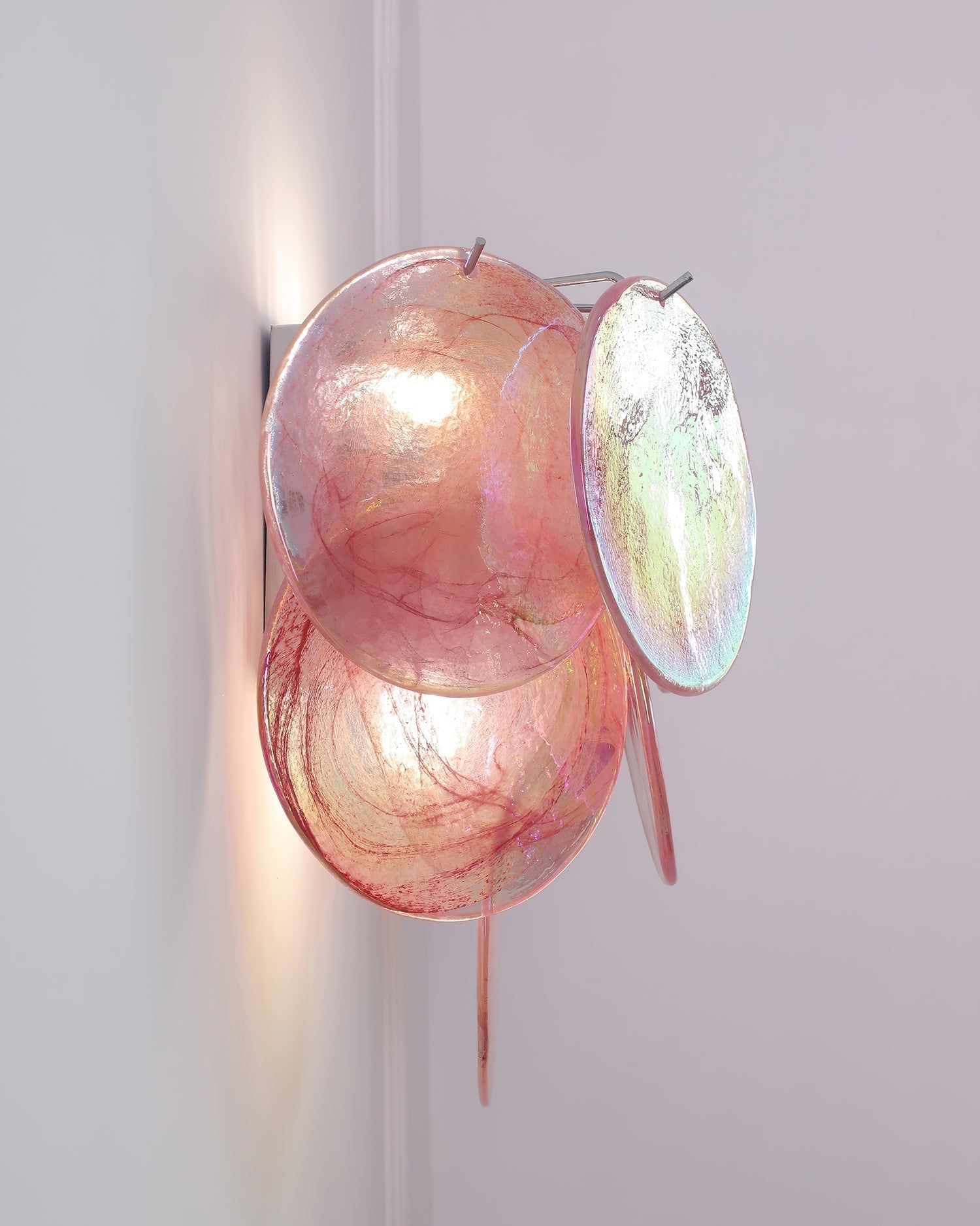 Murano Disc Wall Sconce Pink