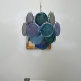 Murano Blue Disc Chandelier 24