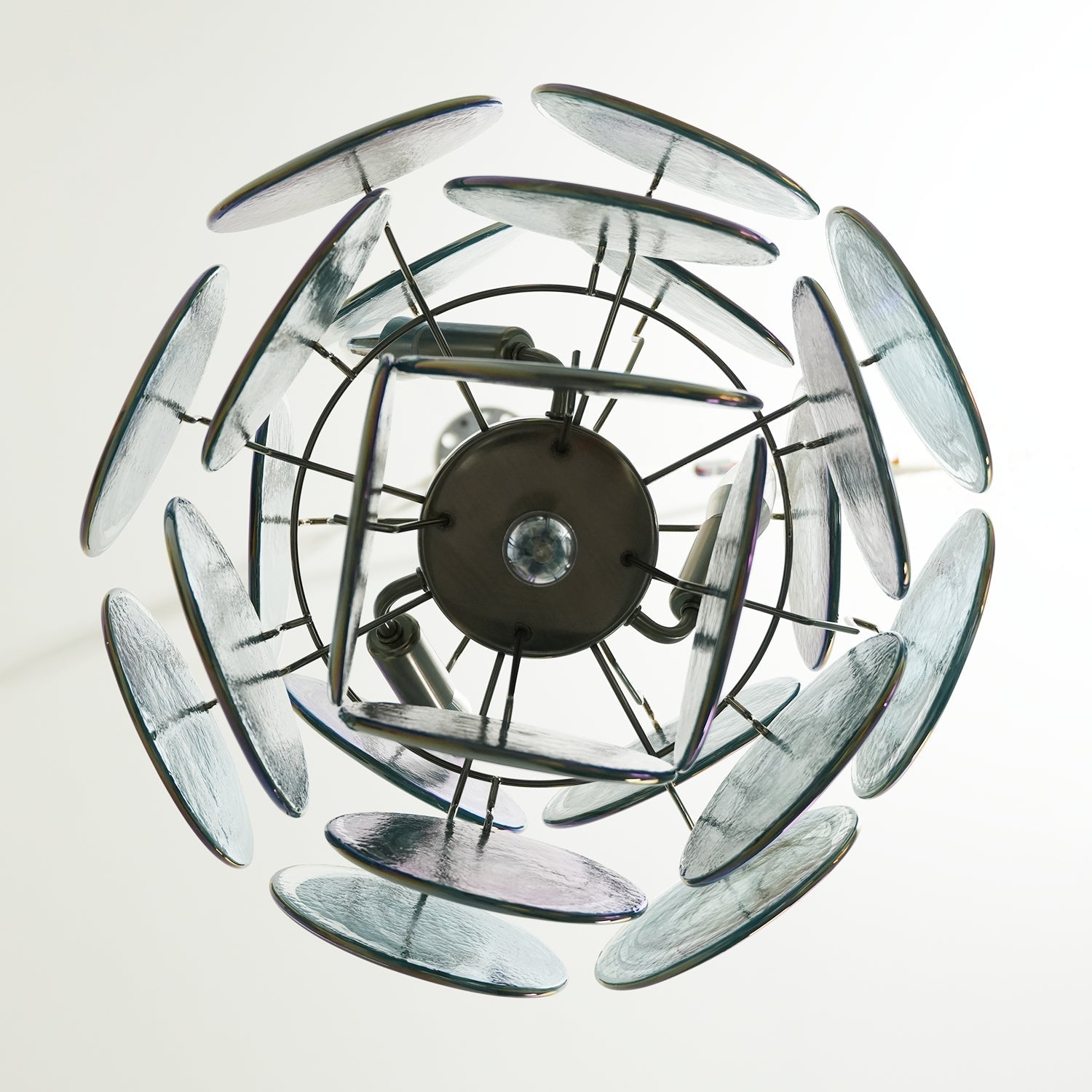 Murano Blue Disc Chandelier 24