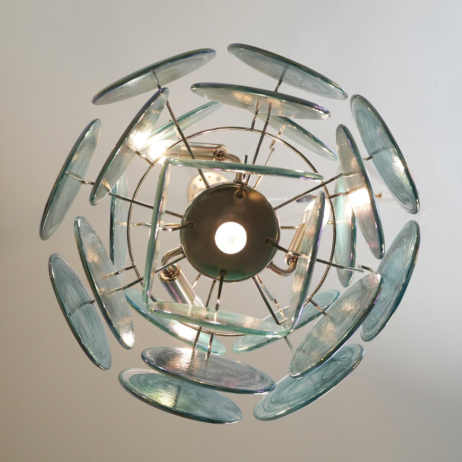 Murano Blue Disc Chandelier 24