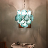 Murano Blue Disc Chandelier 24