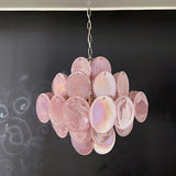 Murano Pink Disc Chandelier 36