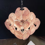 Murano Pink Disc Chandelier 36