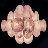 Murano Pink Disc Chandelier 36