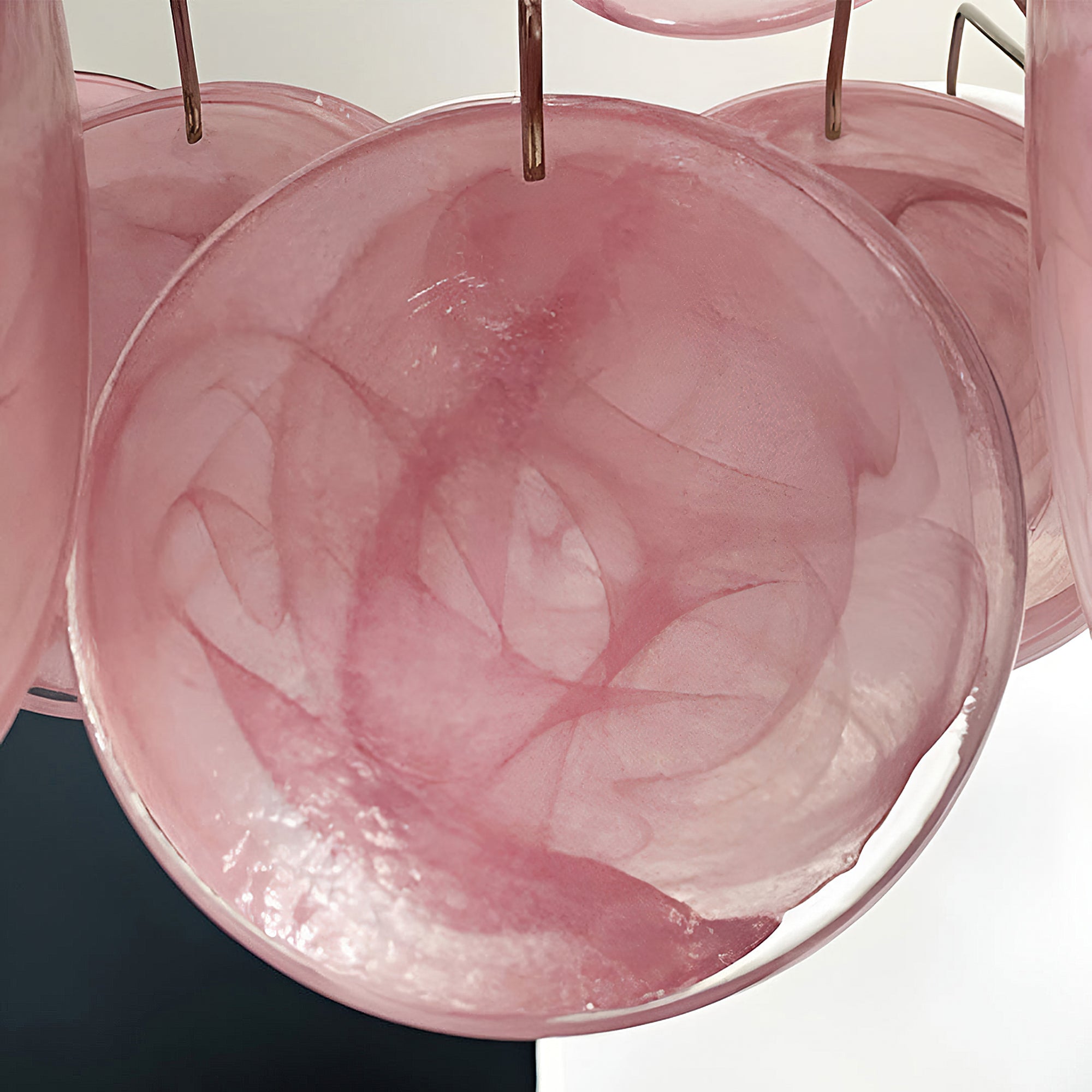 Murano Pink Disc Chandelier 36