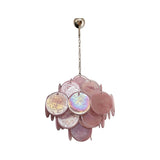Murano Pink Disc Chandelier 36