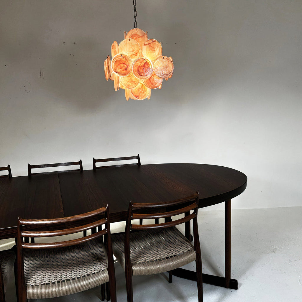 Murano Pink Disc Chandelier 36