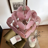 Murano Pink Disc Chandelier 36