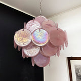Murano Pink Disc Chandelier 36