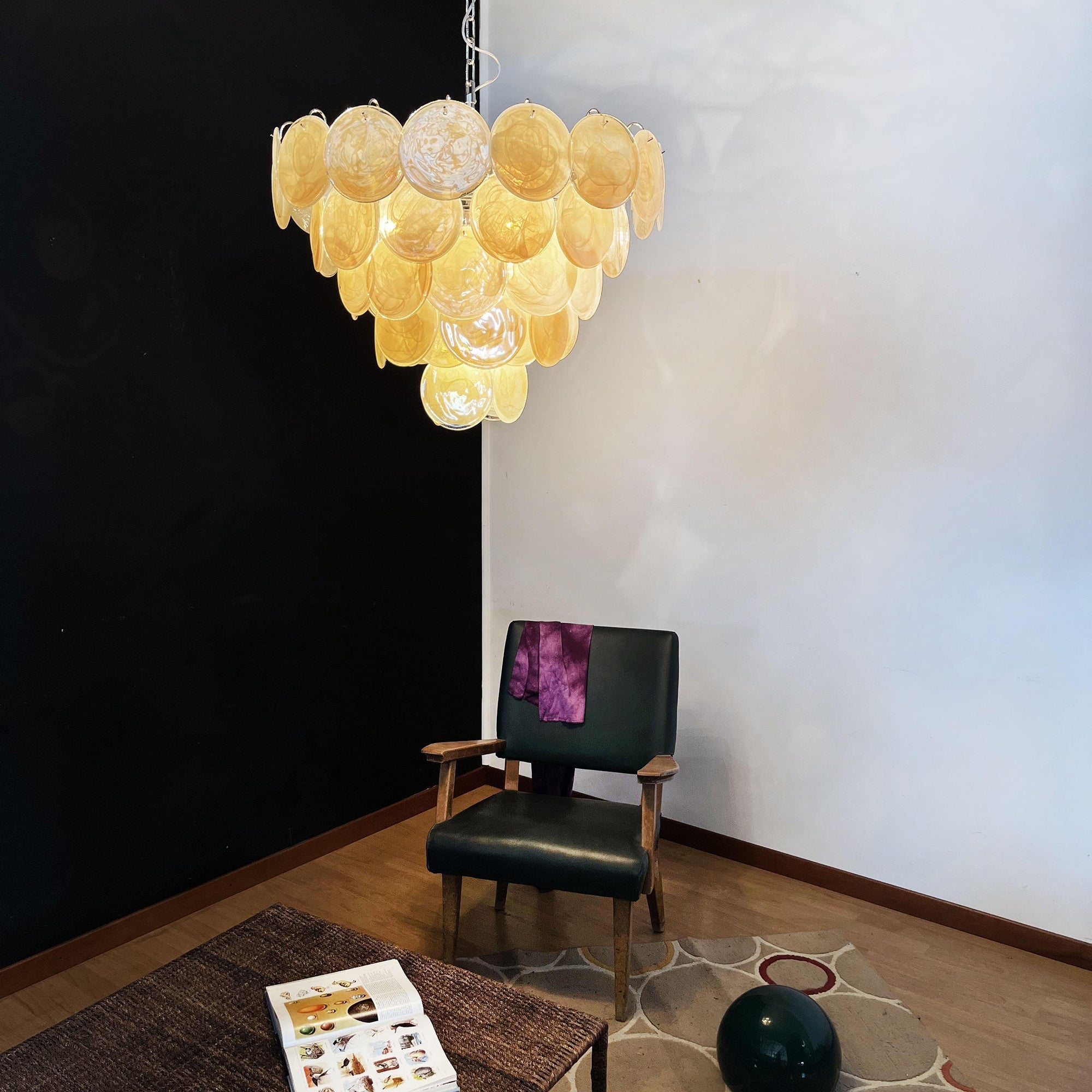 Murano Gold Disc Chandelier 57