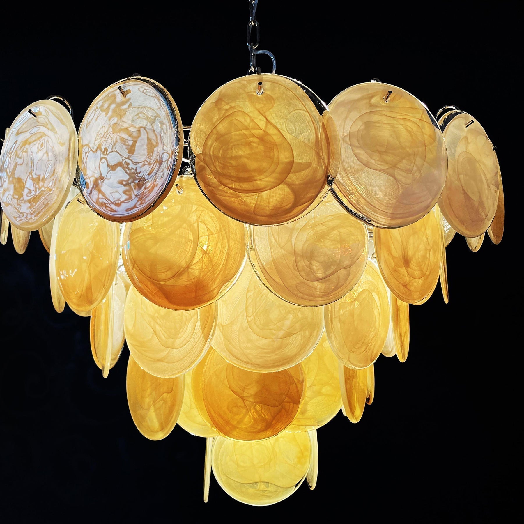 Murano Gold Disc Chandelier 57