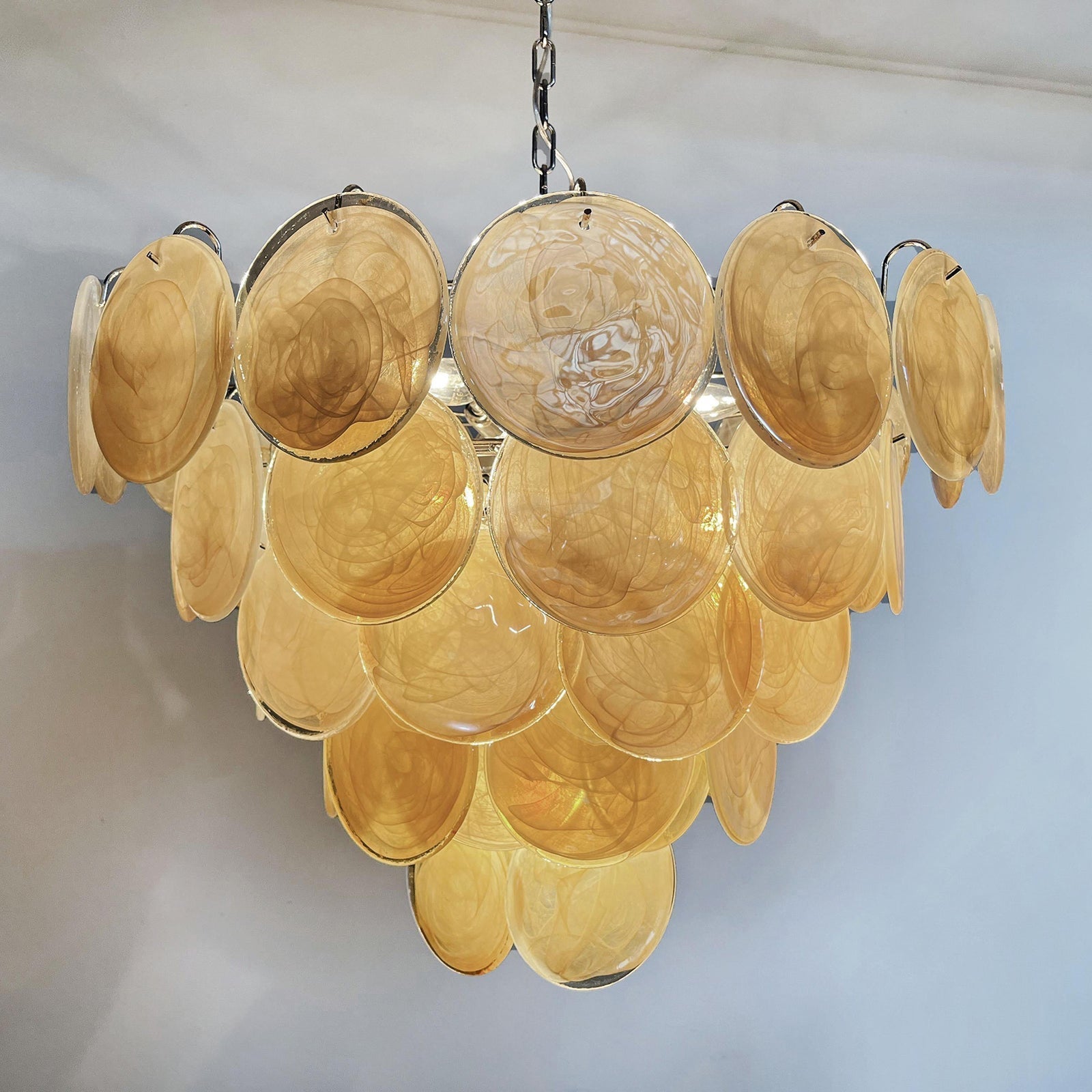 Murano Gold Disc Chandelier 57
