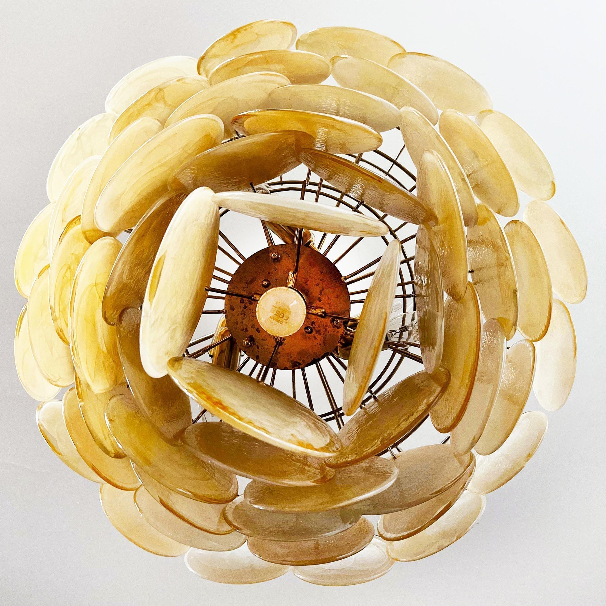 Murano Gold Disc Chandelier 57