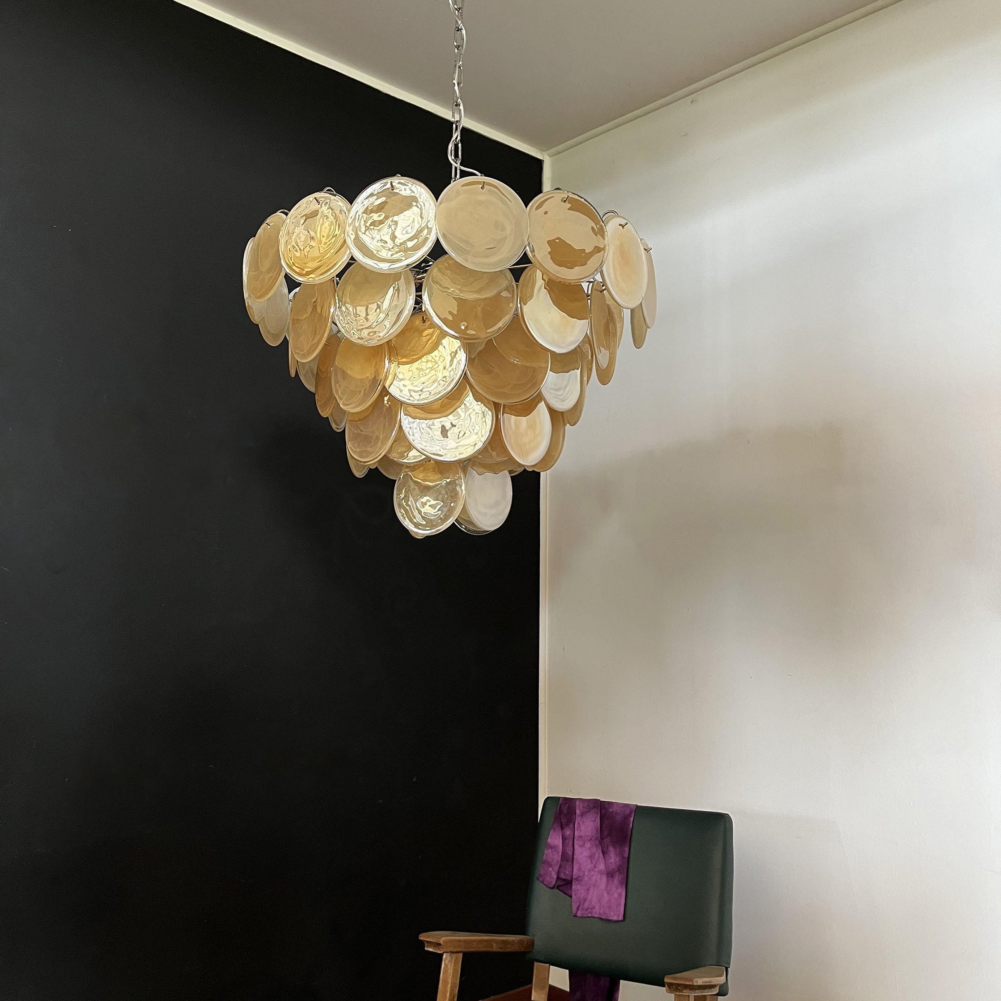 Murano Gold Disc Chandelier 57