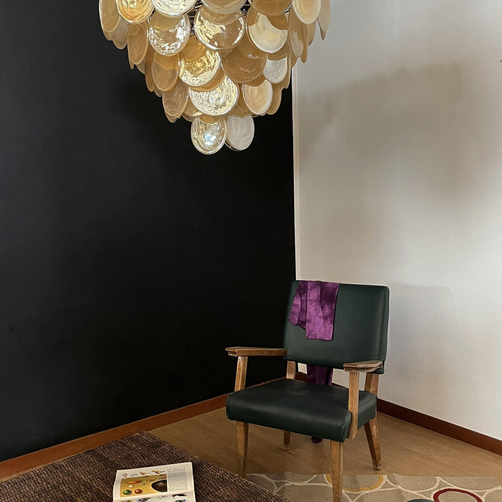 Murano Gold Disc Chandelier 57