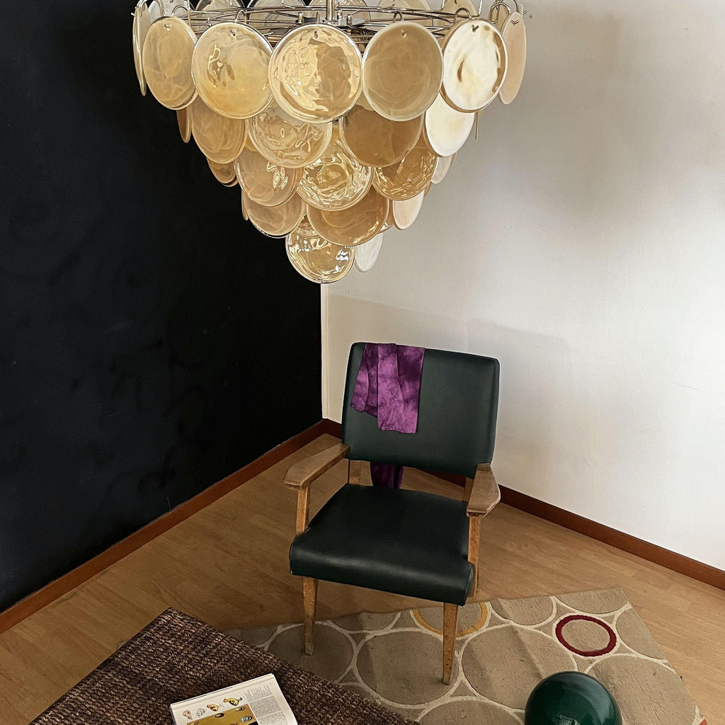 Murano Gold Disc Chandelier 57