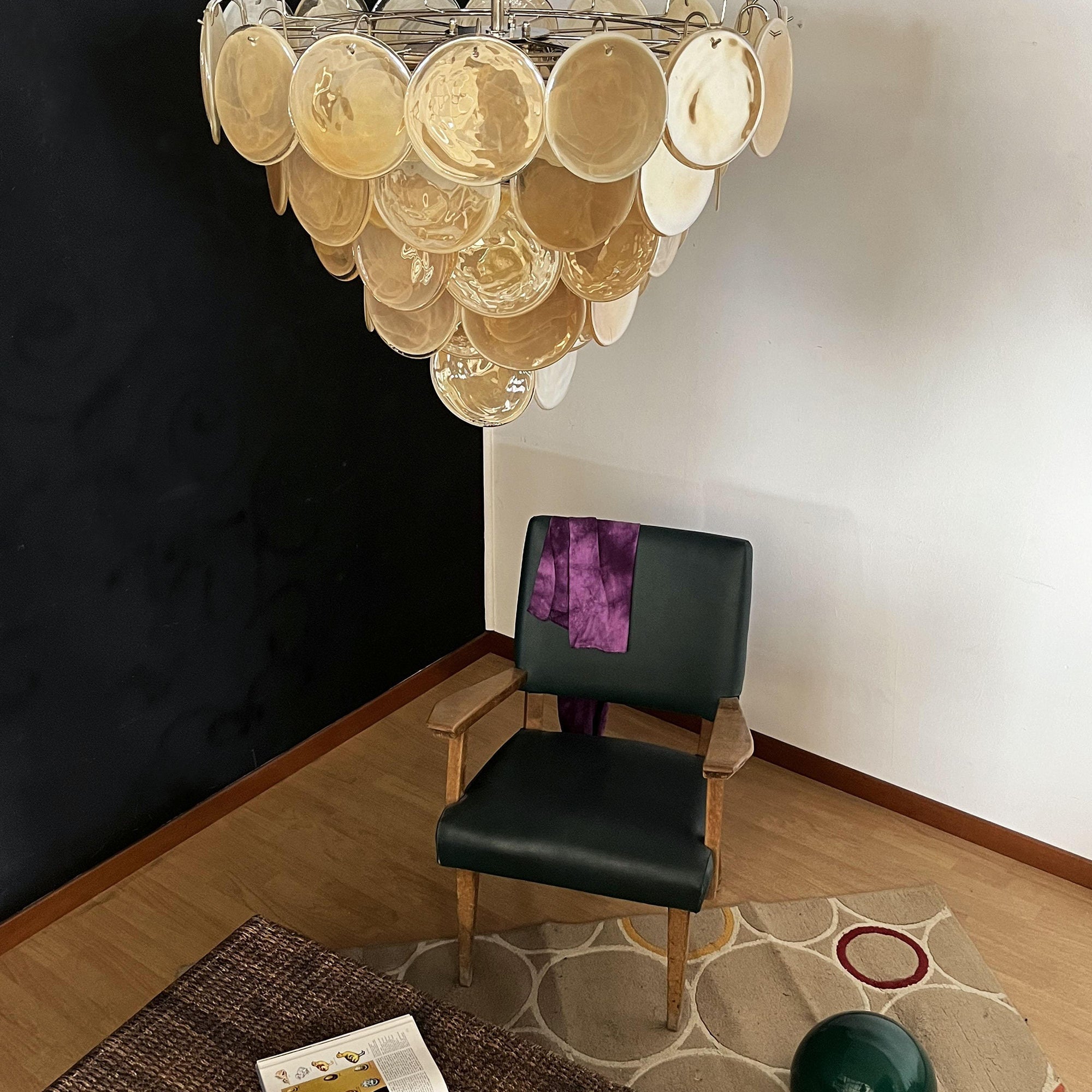 Murano Gold Disc Chandelier 57
