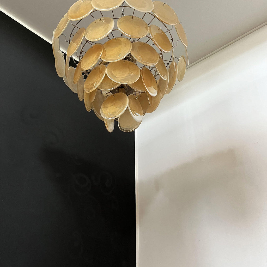 Murano Gold Disc Chandelier 57