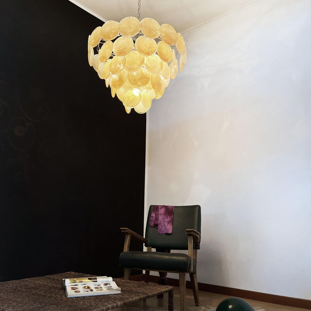 Murano Gold Disc Chandelier 57