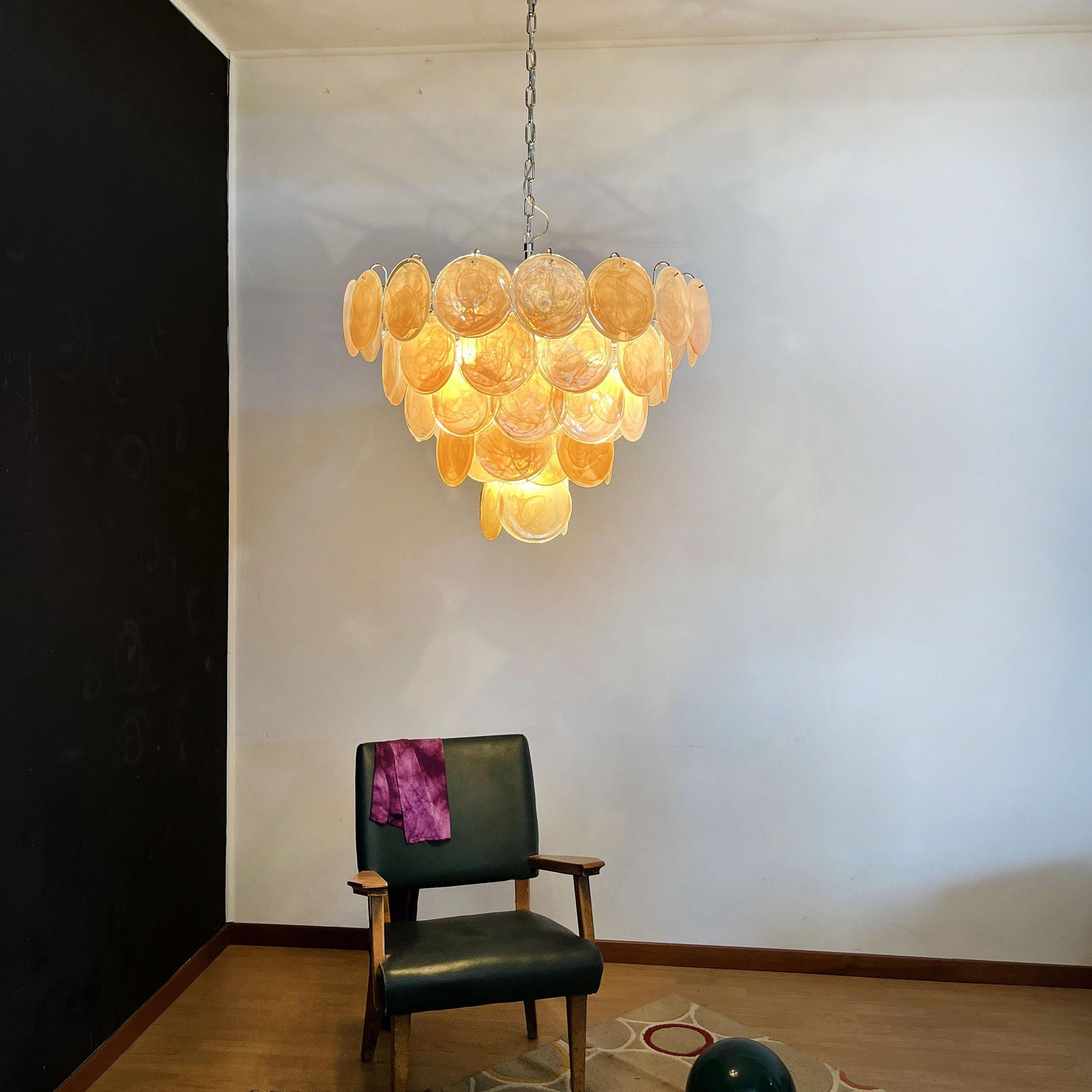 Murano Gold Disc Chandelier 57