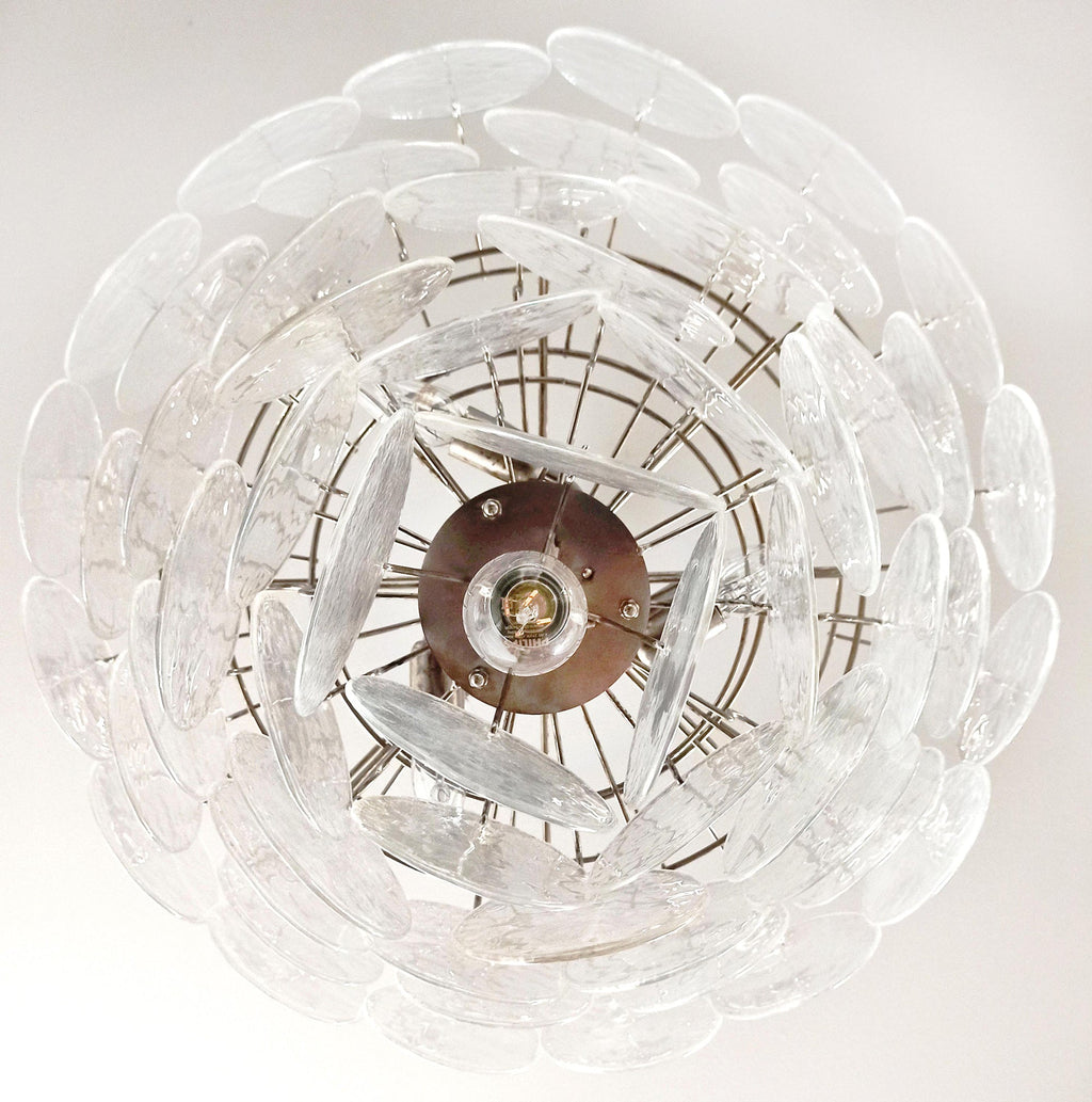 Murano Iridescent Grit Disc Chandelier 57