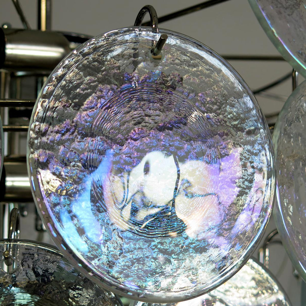 Murano Iridescent Grit Disc Chandelier 57