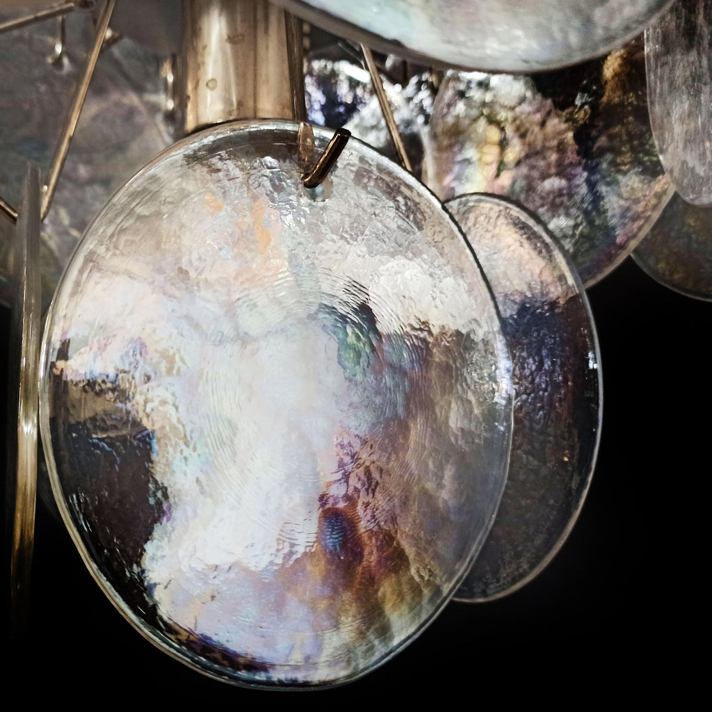 Murano Iridescent Grit Disc Chandelier 57