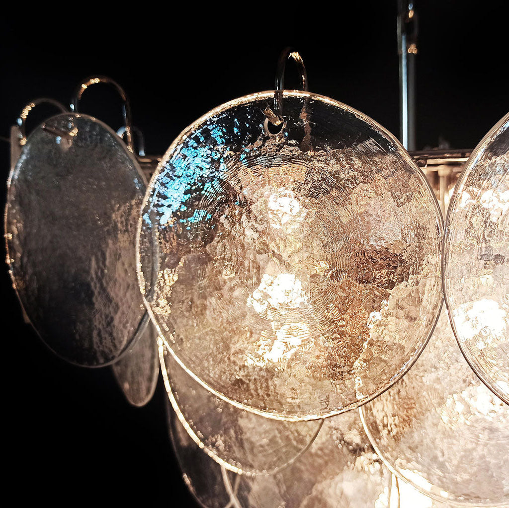 Murano Iridescent Grit Disc Chandelier 57