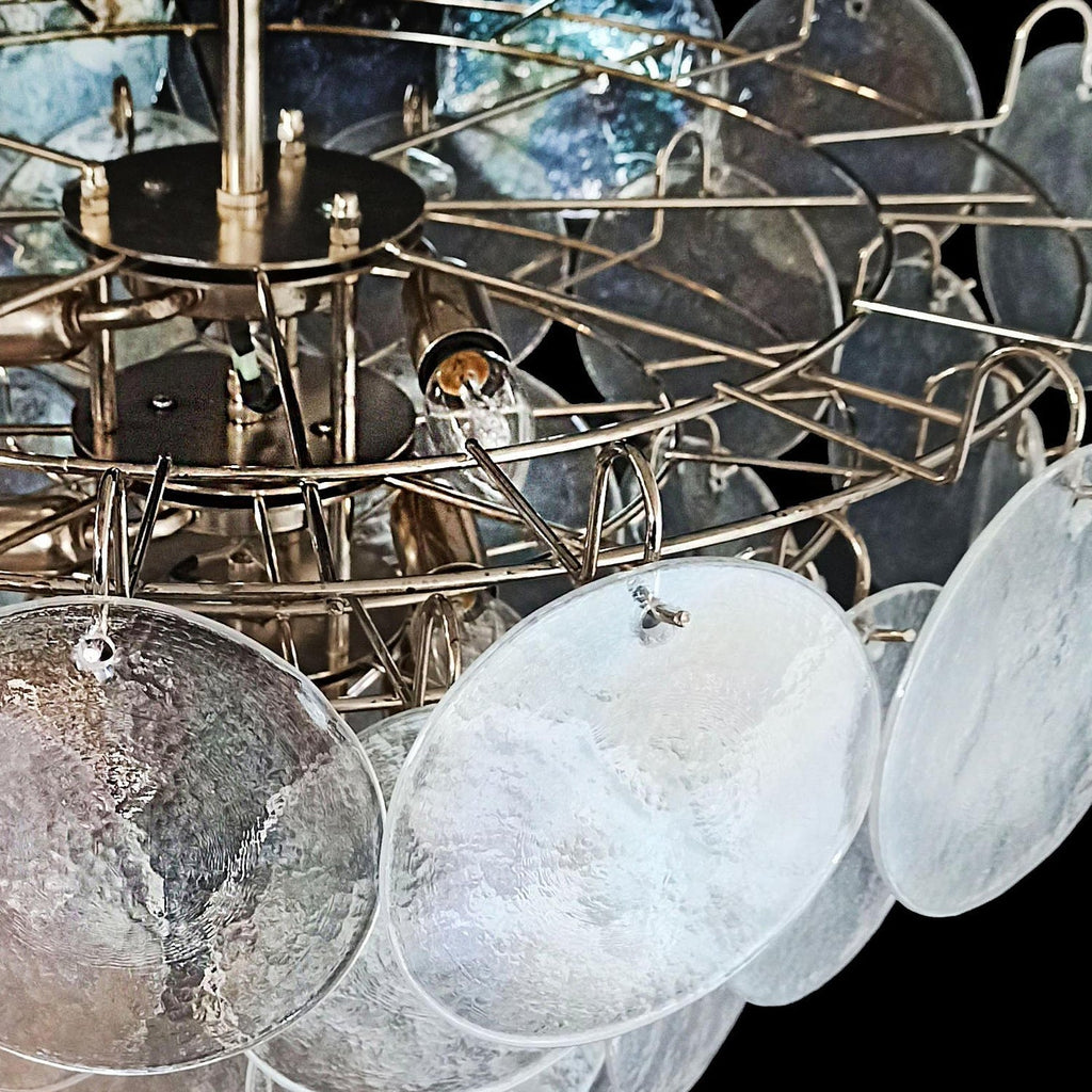 Murano Iridescent Grit Disc Chandelier 57
