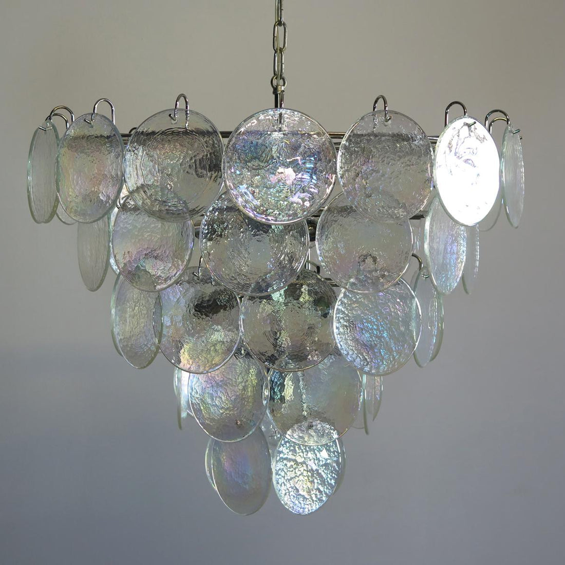 Murano Iridescent Grit Disc Chandelier 57