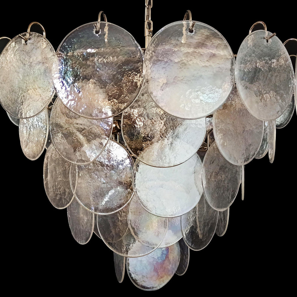 Murano Iridescent Grit Disc Chandelier 57