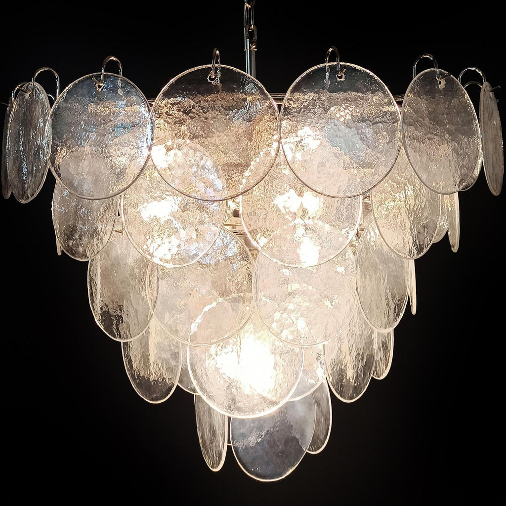 Murano Iridescent Grit Disc Chandelier 57