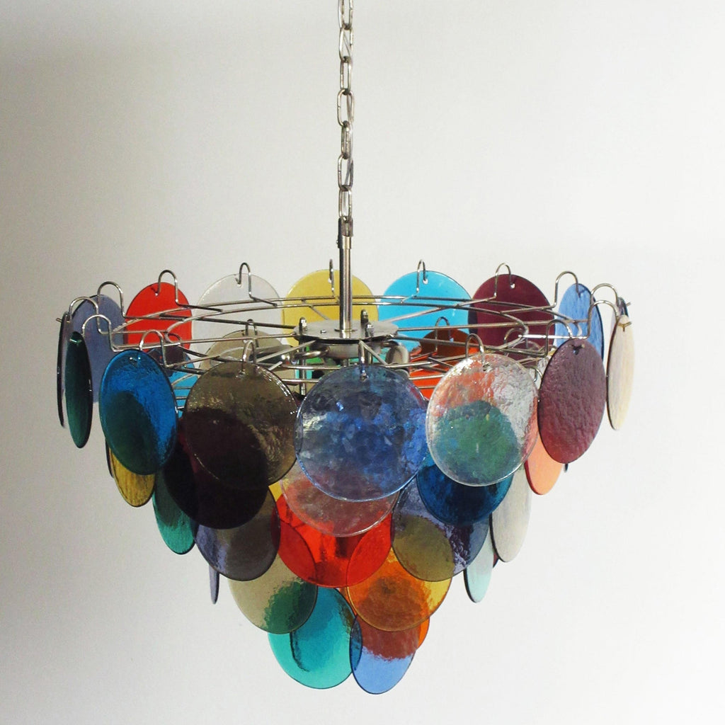 Murano Multicolored Disc Chandelier 57