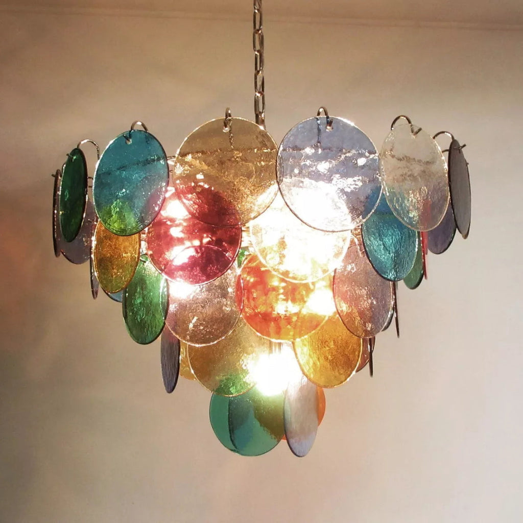 Murano Multicolored Disc Chandelier 57