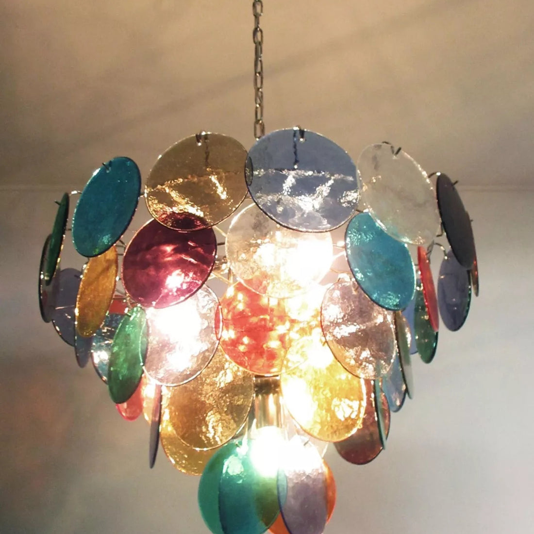 Murano Multicolored Disc Chandelier 57