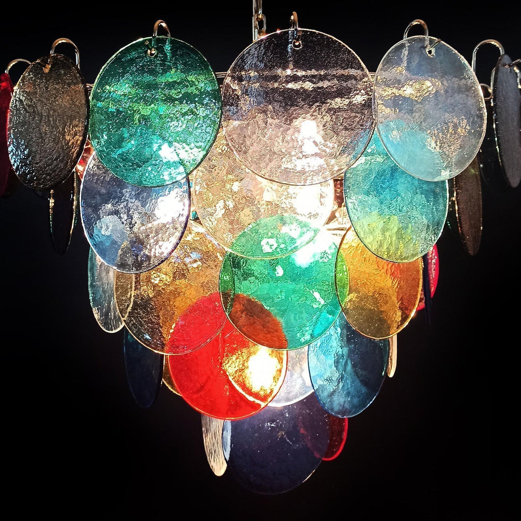 Murano Multicolored Disc Chandelier 57