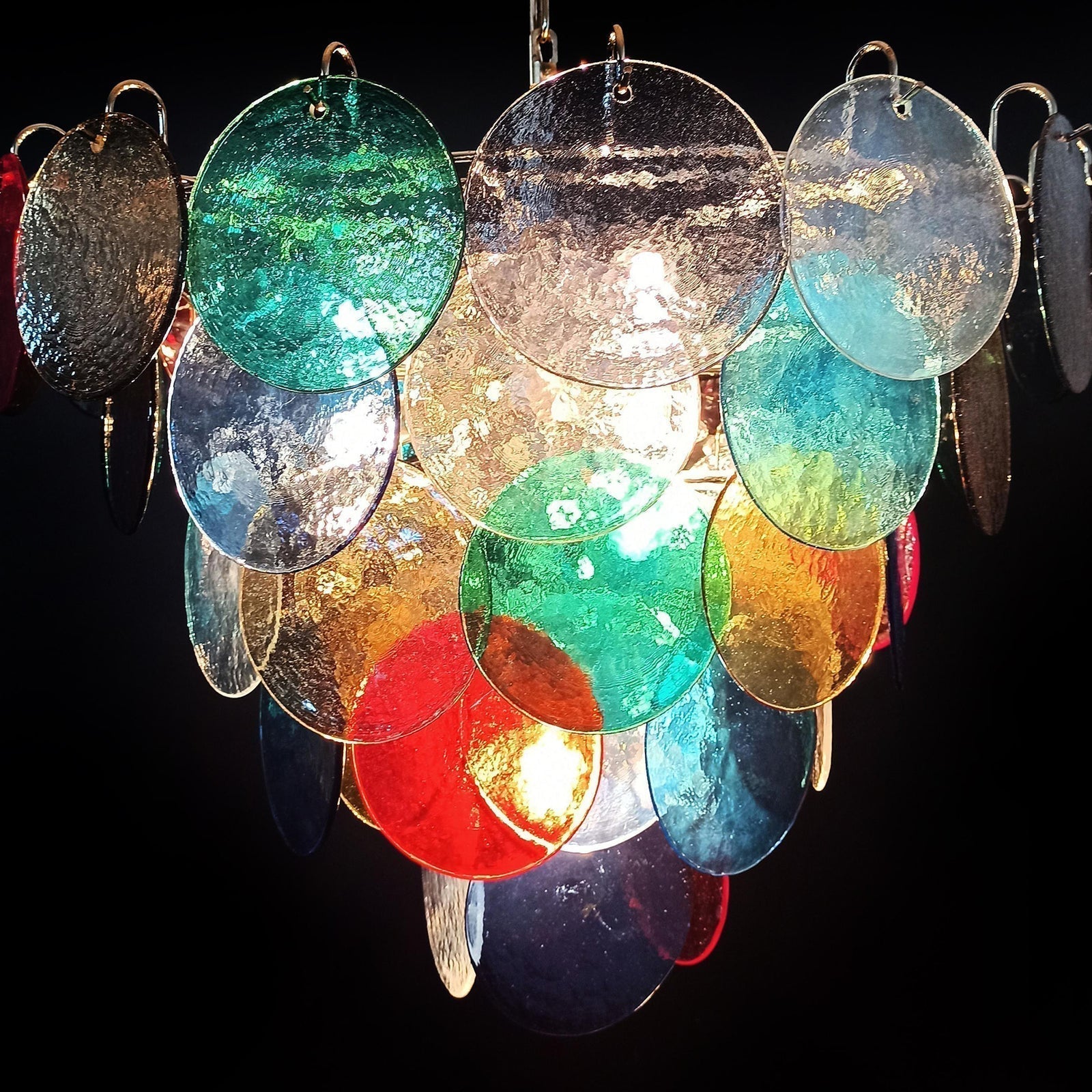 Murano Multicolored Disc Chandelier 57