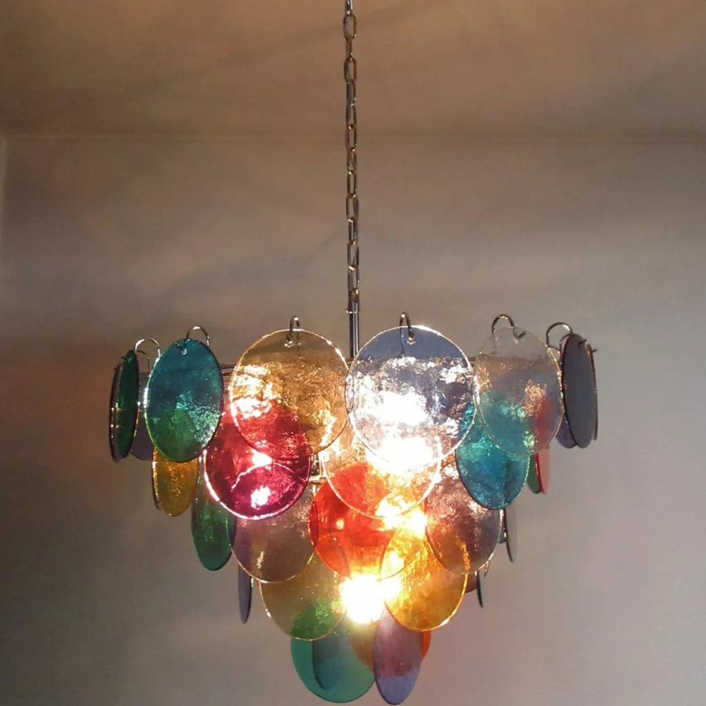 Murano Multicolored Disc Chandelier 57