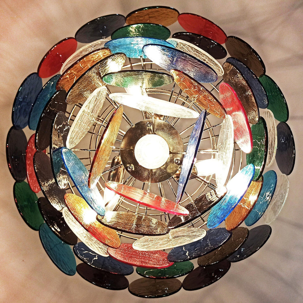 Murano Multicolored Disc Chandelier 57
