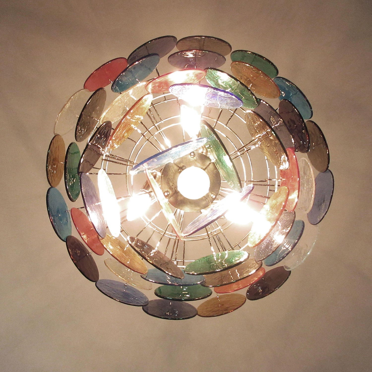Murano Multicolored Disc Chandelier 57