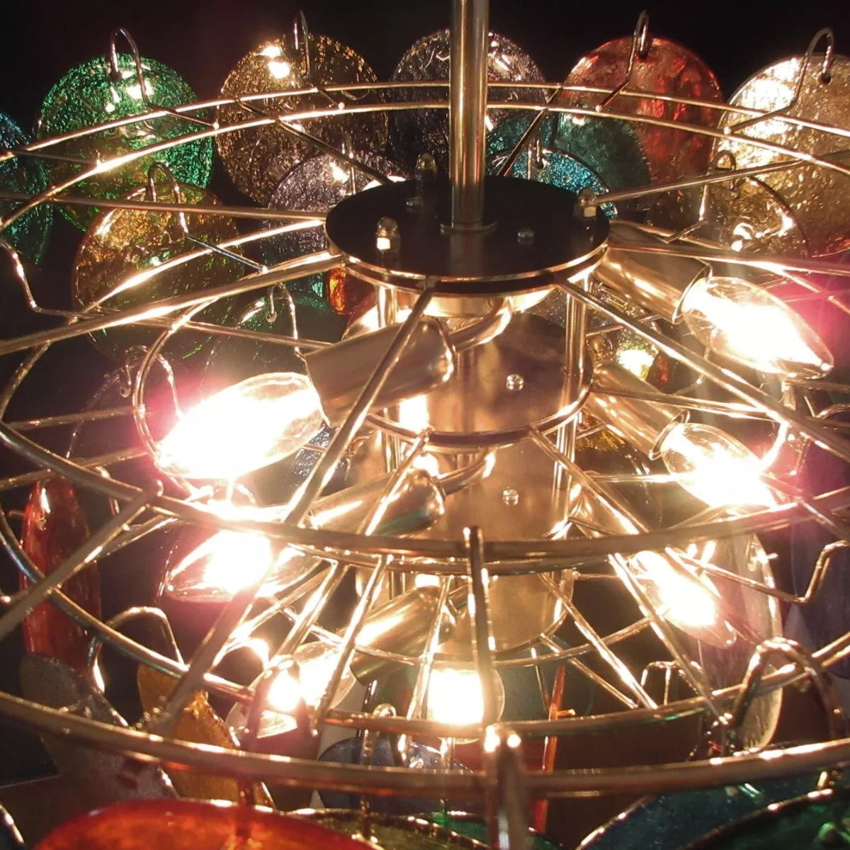 Murano Multicolored Disc Chandelier 57