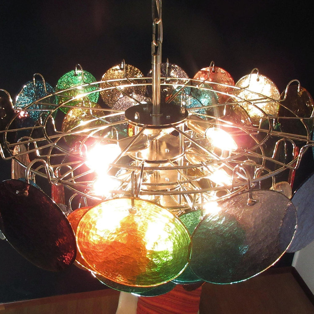 Murano Multicolored Disc Chandelier 57