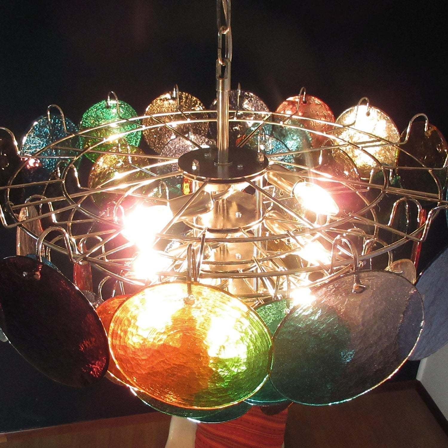 Murano Multicolored Disc Chandelier 57