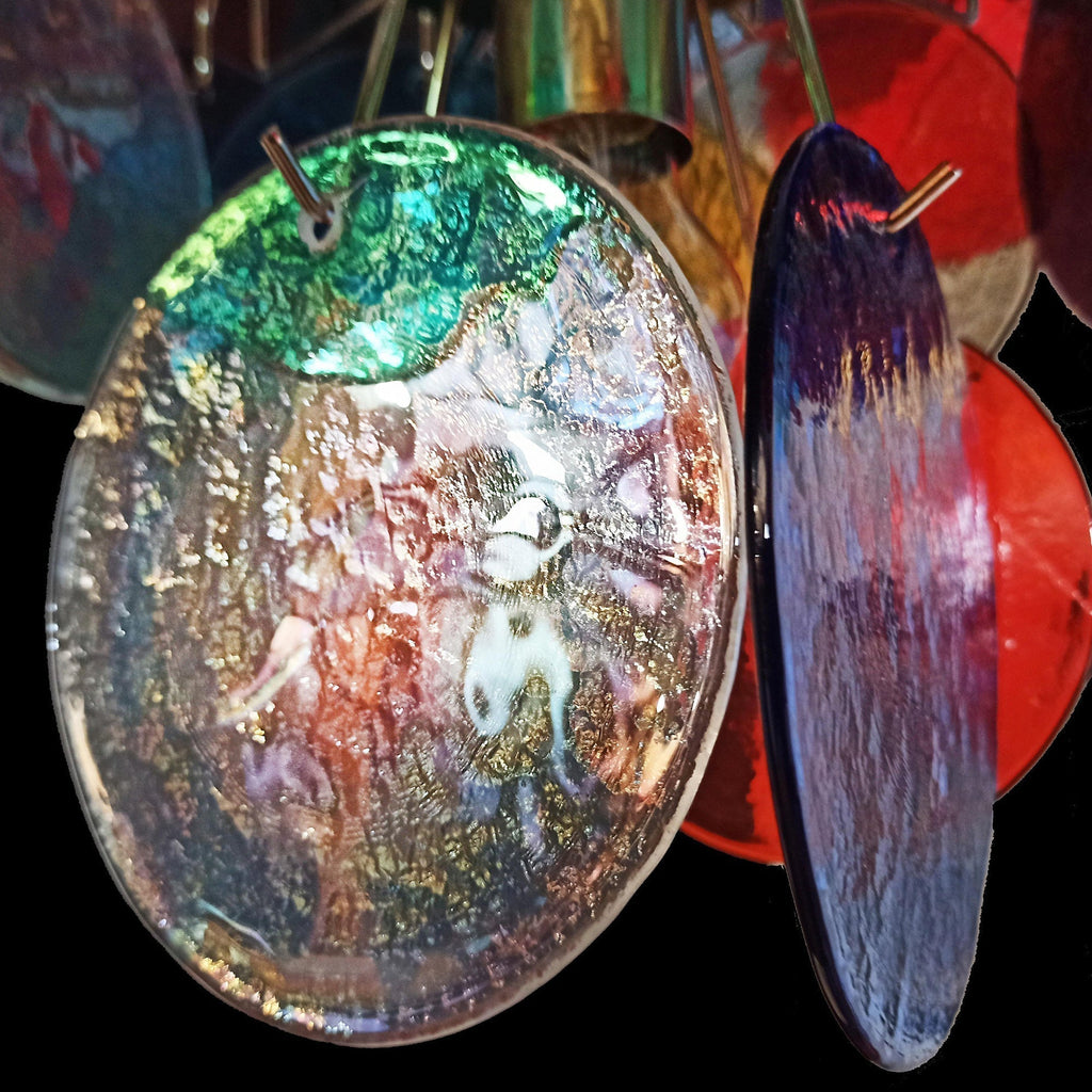 Murano Multicolored Disc Chandelier 57