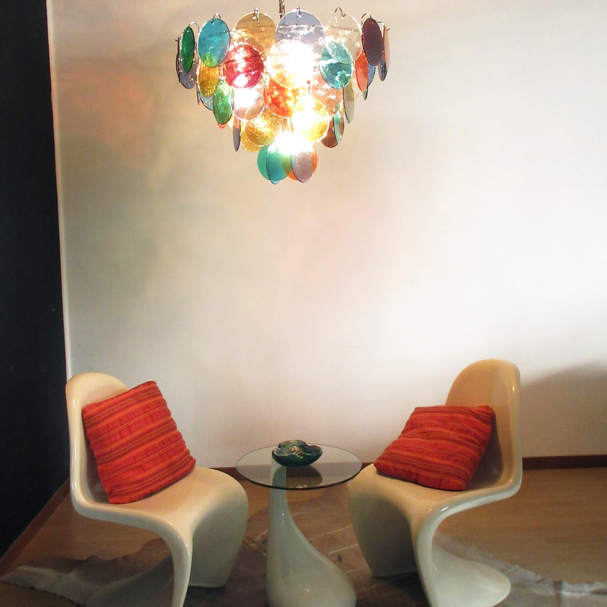 Murano Multicolored Disc Chandelier 57