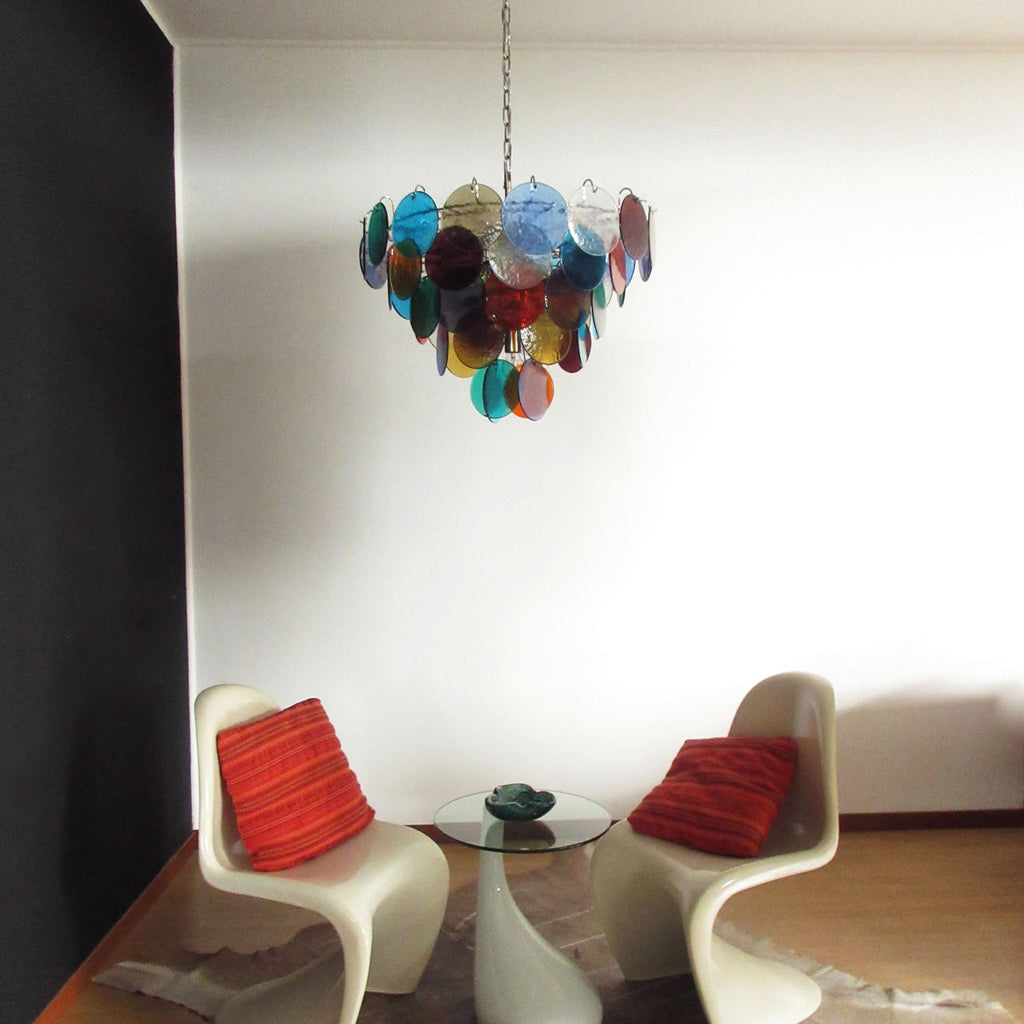 Murano Multicolored Disc Chandelier 57